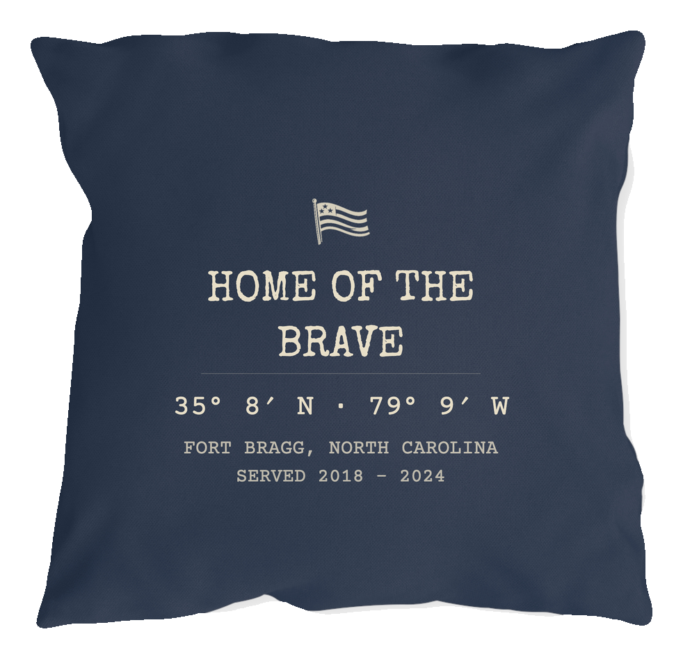 Home of the Brave patriotic coordinates pillow