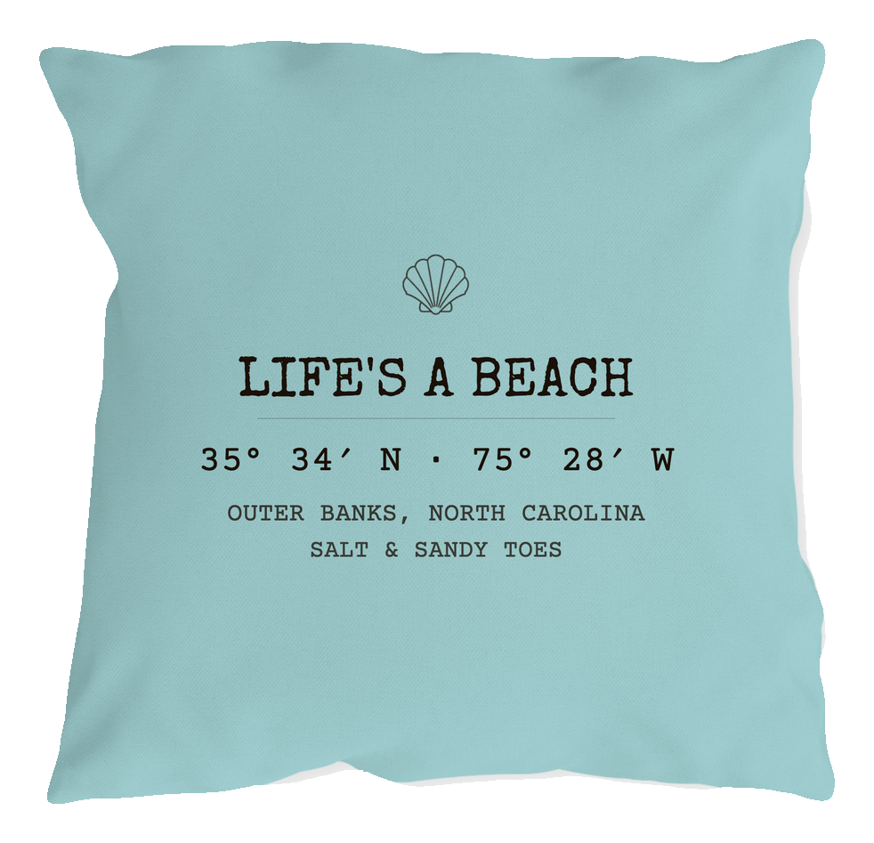 Beach Life coordinates pillow, pool blue