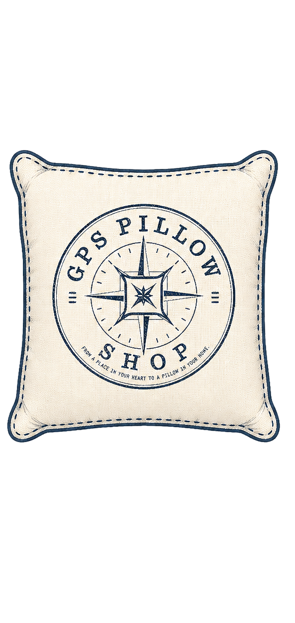 GPS Pillow Shop branded pillow
